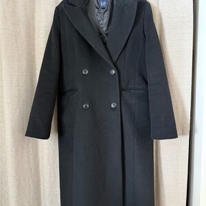 GAP Women's Black Double-Breasted Coat